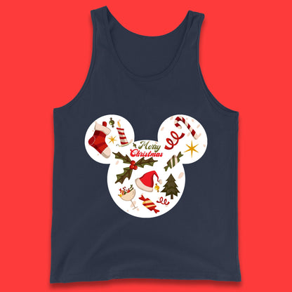 merry christmas disney mickey mouse head tank top
