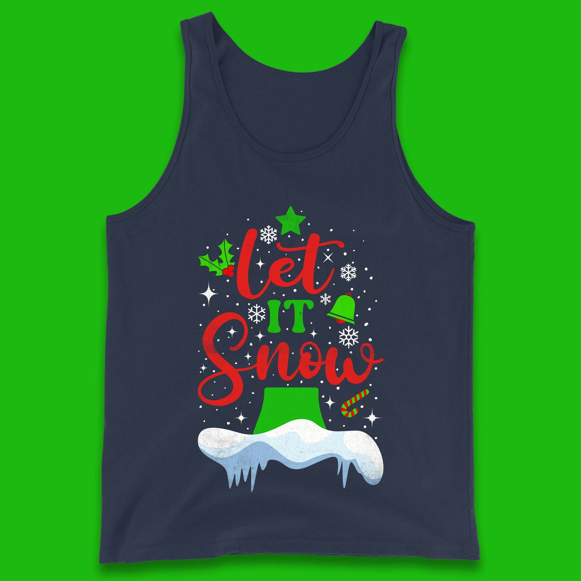 merry christmas let it snow snowflake tank top