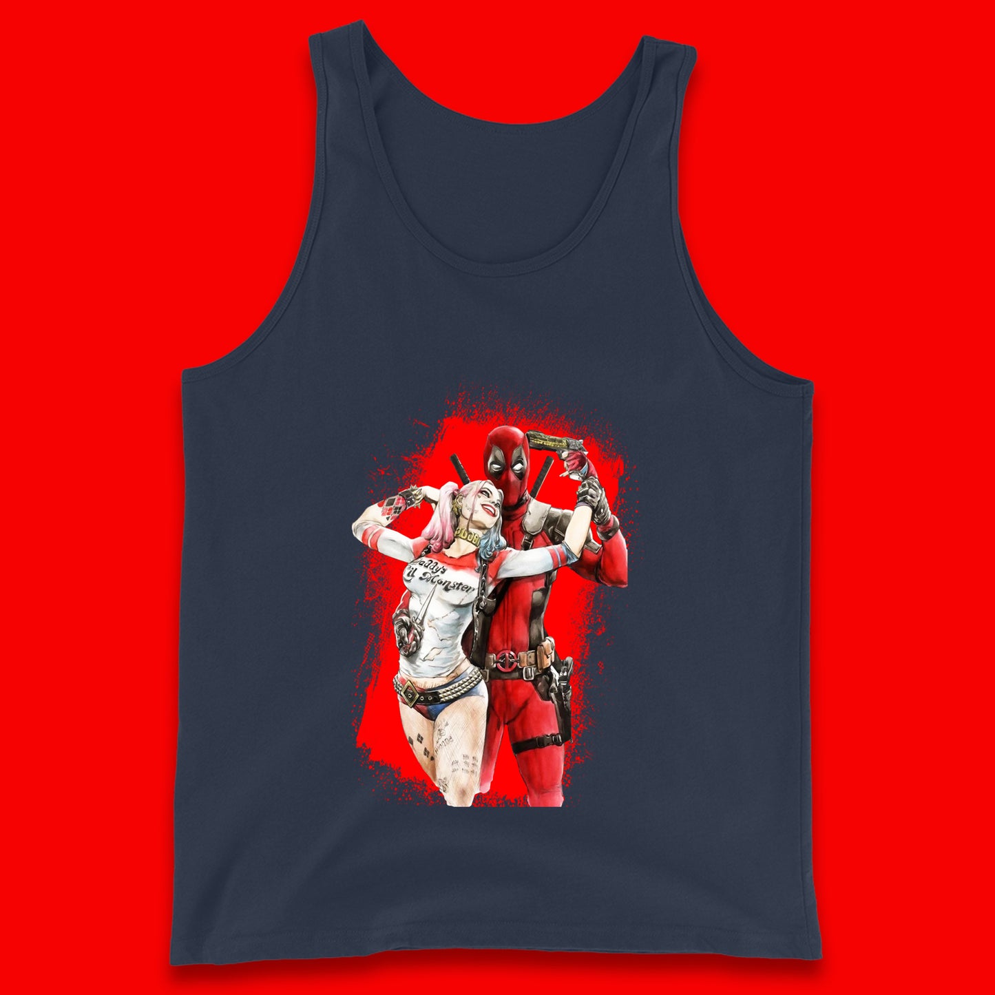 Hot DC Anime Suicide Squad Harley Quinn Deadpool Fanfiction Poster Funny Superheroes DC Comics Deadpool E Quinn Tank Top
