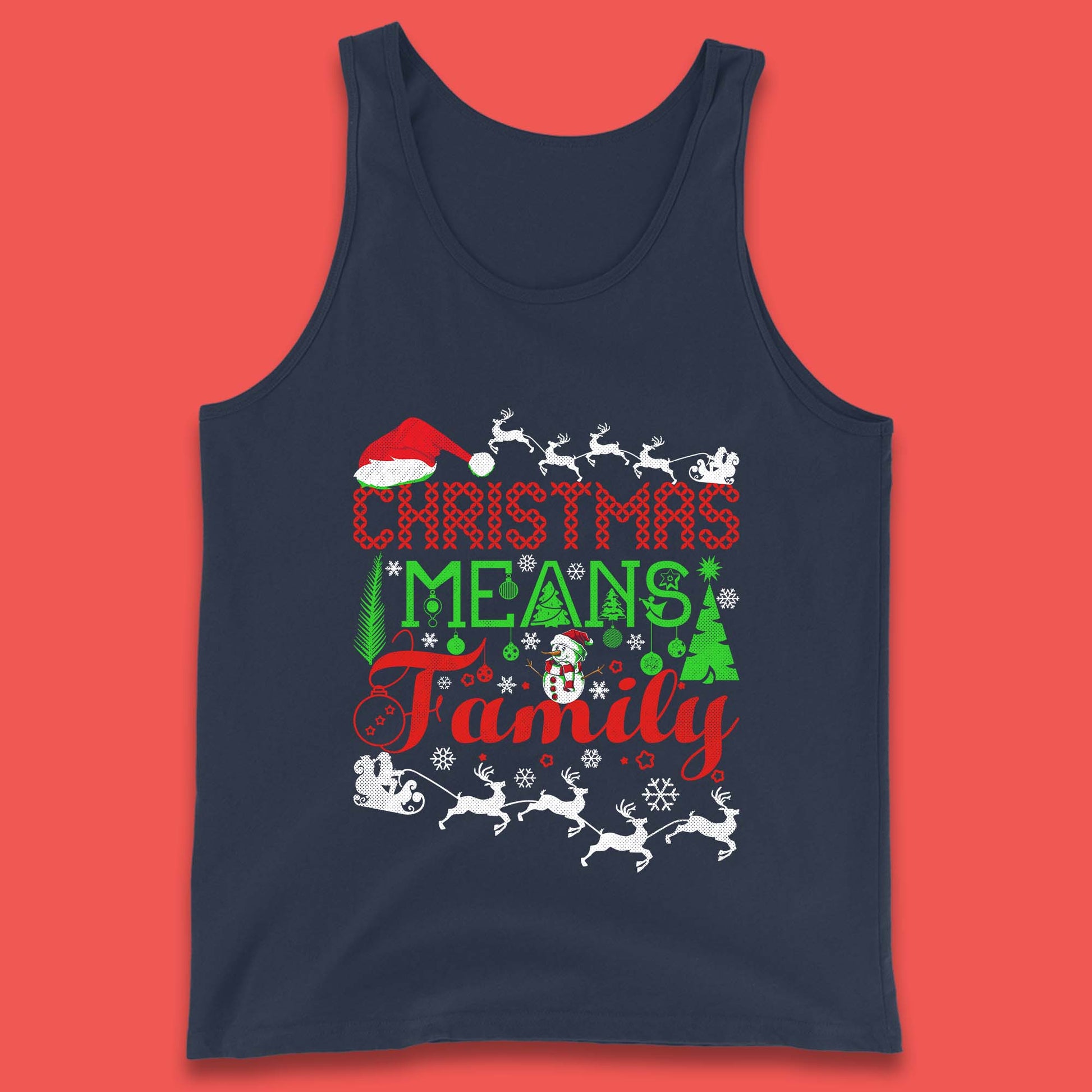 christmas means family tank top