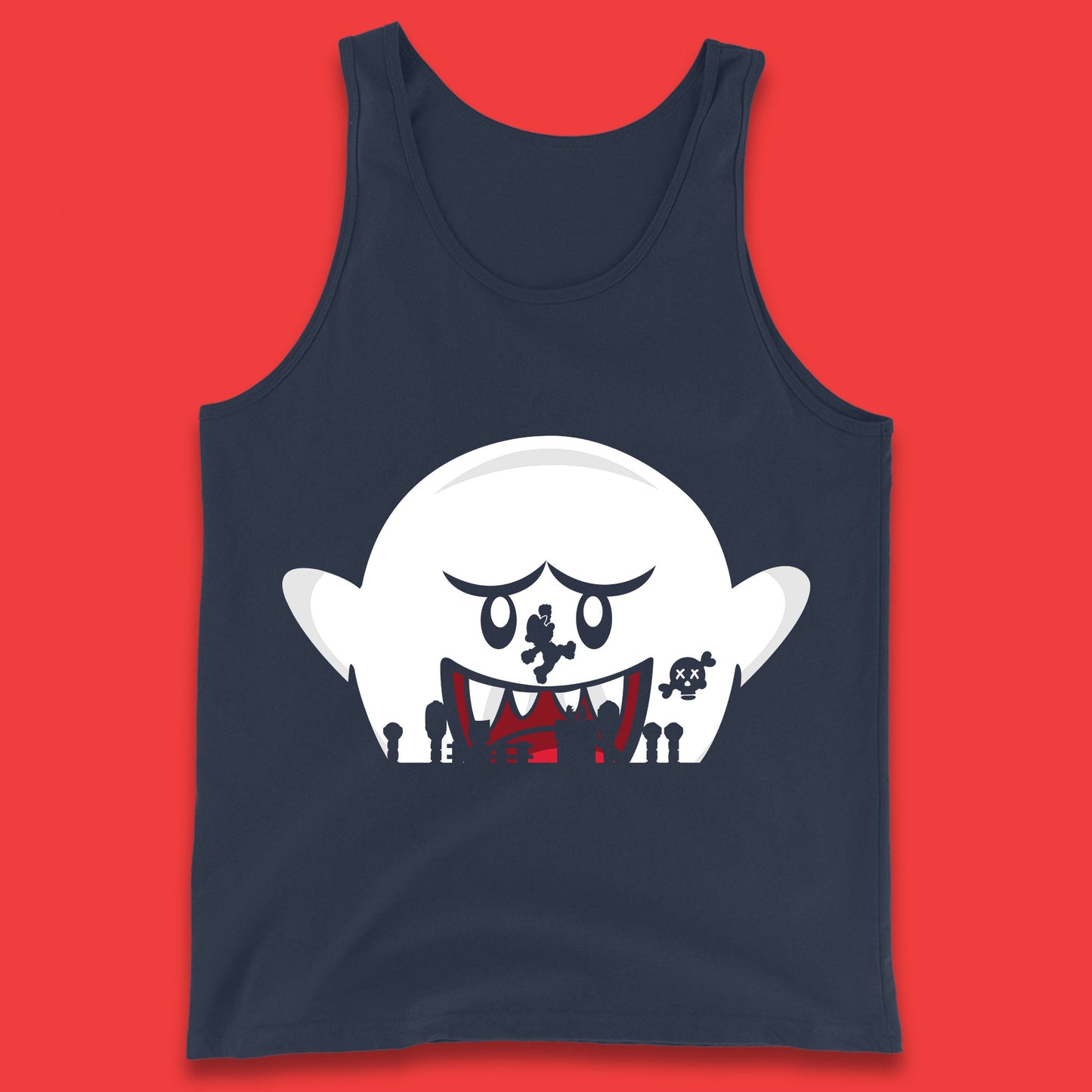 Super Mario Boo Trick Or Treat Halloween Nintendo Mario Iconic Ghost Boo Tank Top