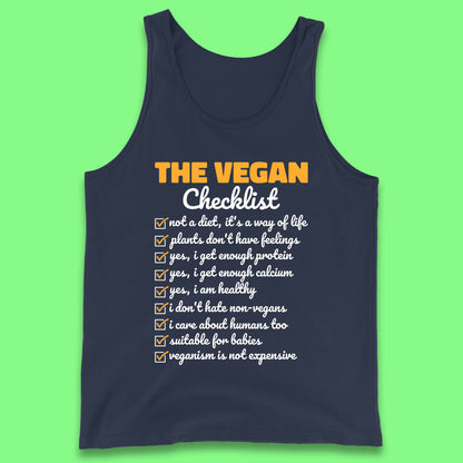 The Vegan Checklist Vegan Activism Funny Pro Vegetarian Checklist Tank Top