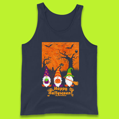 Happy Halloween Gnomies Spooky Witch Gnomes Scary Halloween Trees Gnome Lover Tank Top