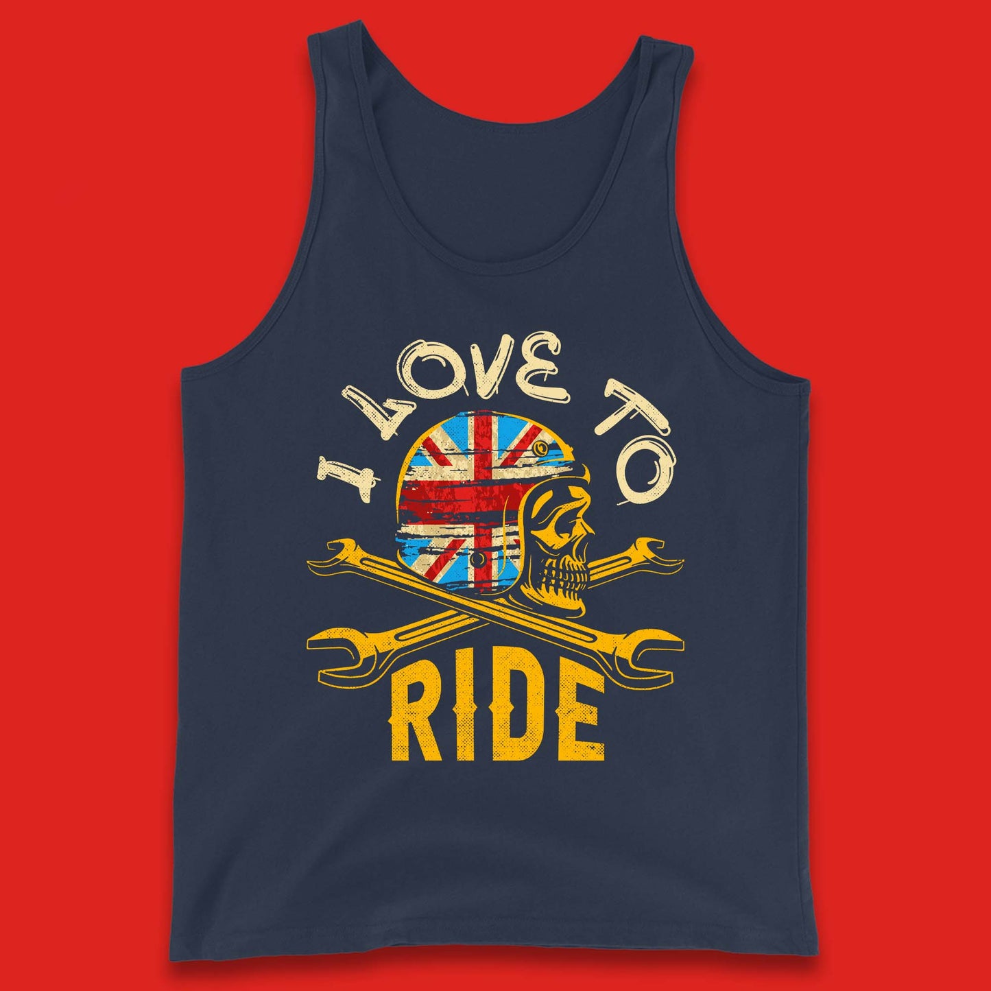 Biker Skull Helmet Motorcyclist Tank Top