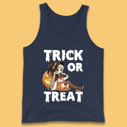 Trick Or Treat Halloween Witch Anime Horror Scary Pumpkin Halloween Costume Tank Top