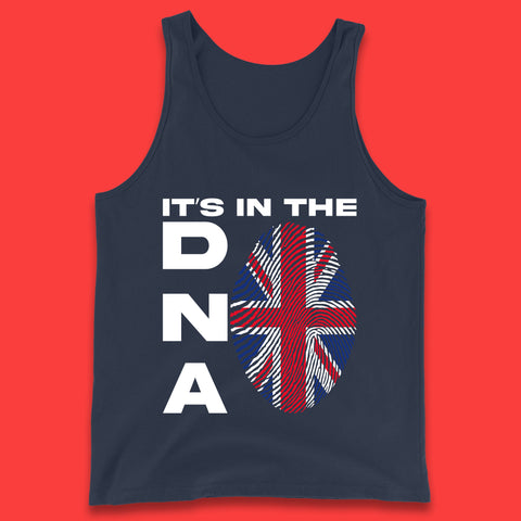 It's In My DNA Uk Union Jack Flag Fingerprint United Kingdom London Souvenirs British Flag Tank Top