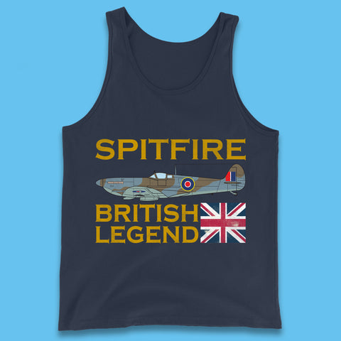 Supermarine Spitfire British Legend Fighter Aircraft Royal Air Force Spitfire WW2 Remembrance Day Tank Top