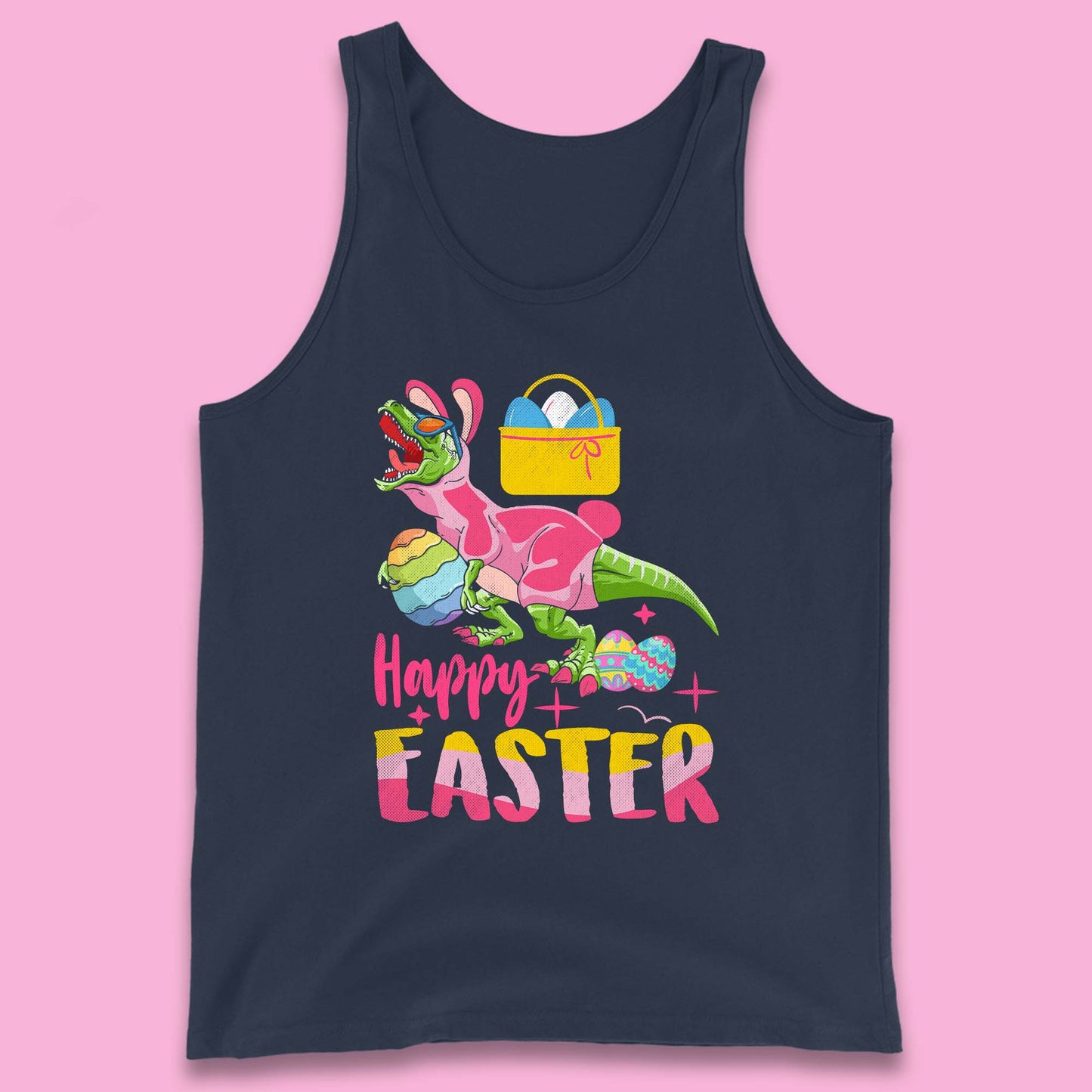 Happy Dinosaur Easter Tank Top