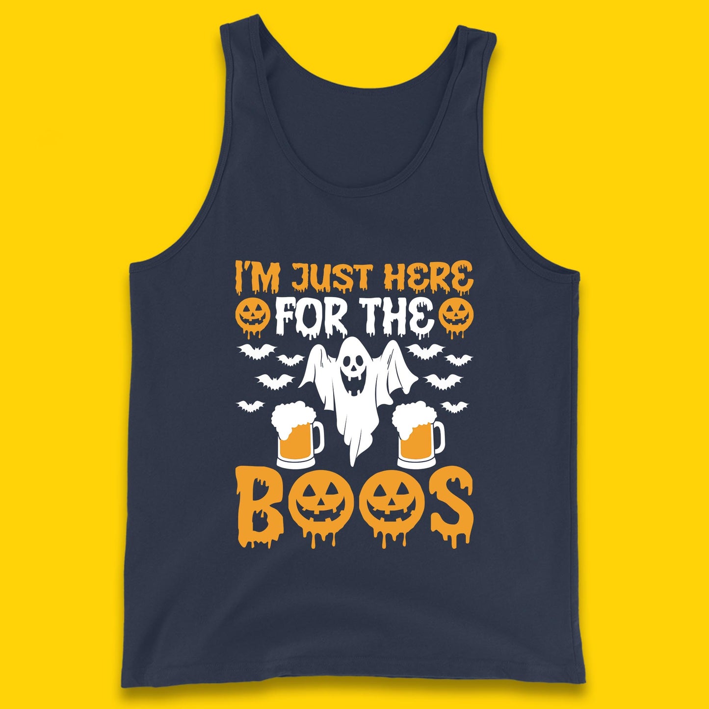 I'm Just Here For The Boos Halloween Boo Ghosts Drinking Beer Tank Top