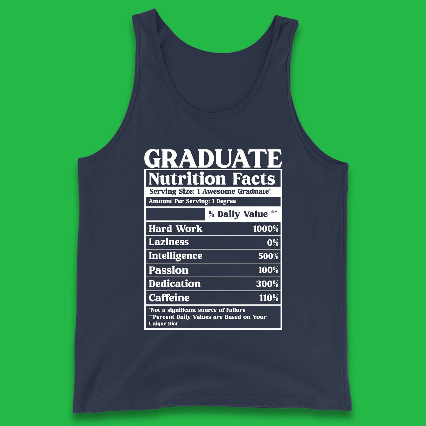 Graduate Nutrition Facts Tank Top