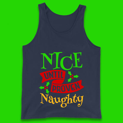 christmas nice until proven naughty tank top