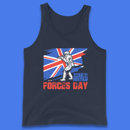 British Armed Forces Day British Veteran Day UK Flag Anzac Day Lest We Forget Tank Top