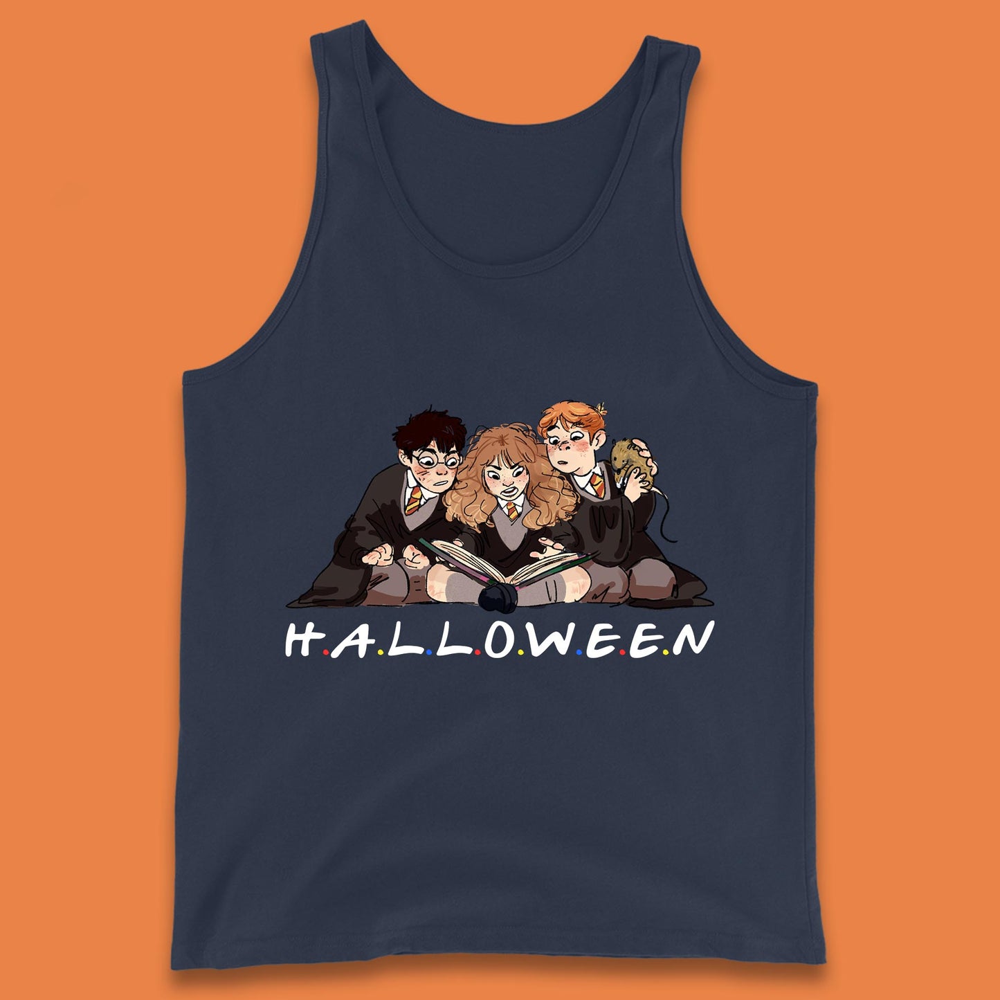 Halloween Harry Potter Series Character Harry, Ron and Hermione Friends Movie Spoof Fantasy Novels Film  Tank Top