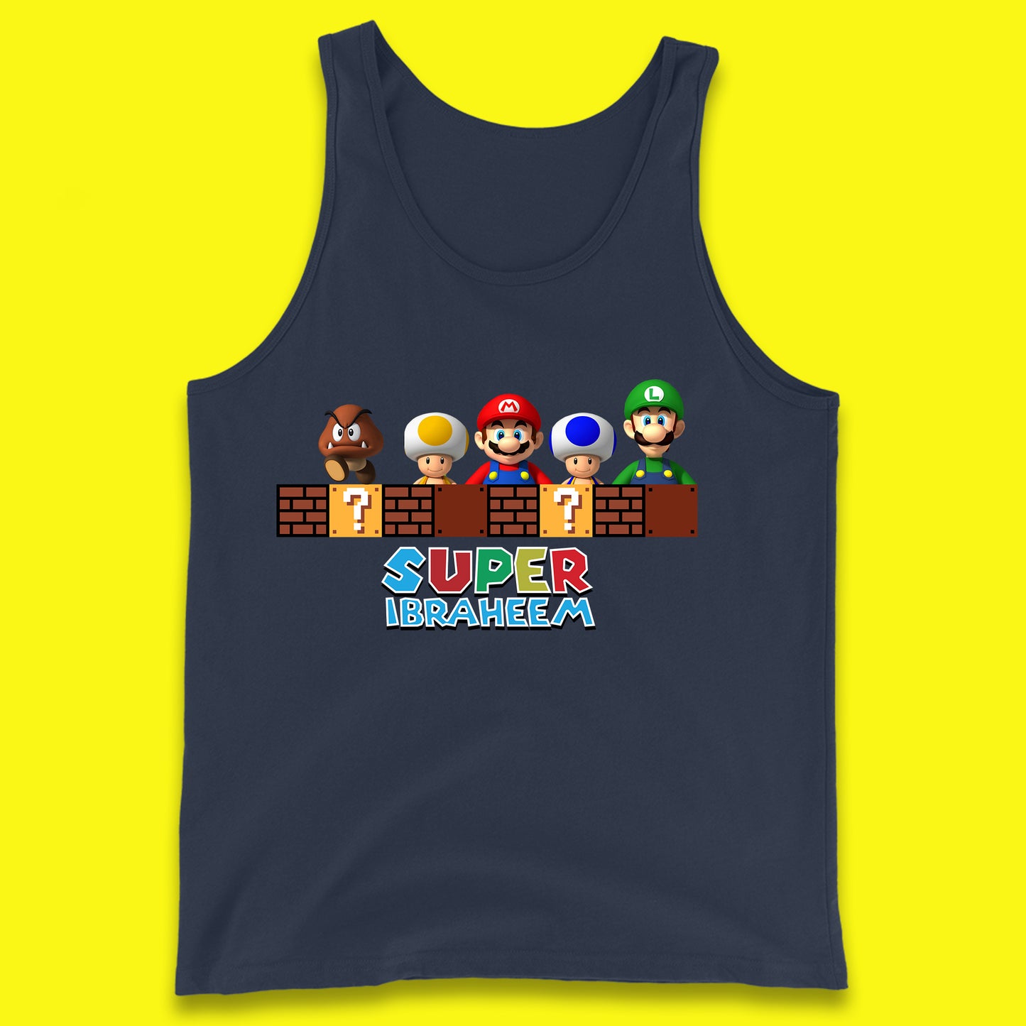 Personalised Super Mario Game Series Your Name Mario Bros Luigi Toad Mega Goomba Mario Tank Top