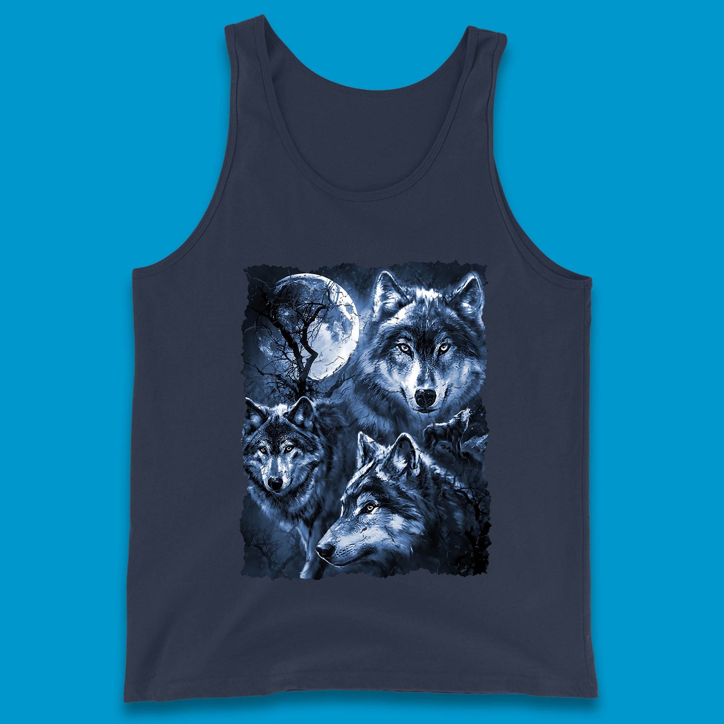 Wolf Family Howling 3 Wolf Moon Wild Free Wolves Three Gray Wolf Dog Animal The Mountain Tank Top