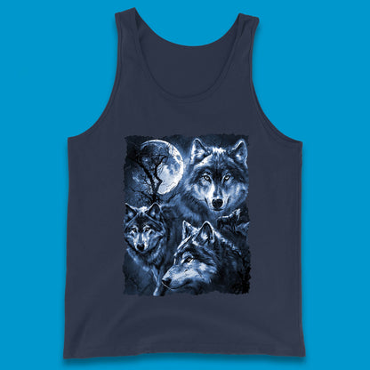 Wolf Family Howling 3 Wolf Moon Wild Free Wolves Three Gray Wolf Dog Animal The Mountain Tank Top