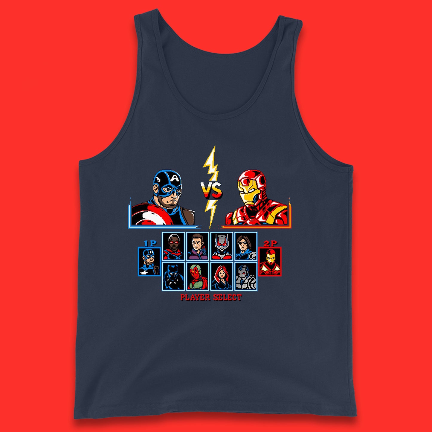 Captain America VS Iron Man Marvel Avengers Superheros Movie Character Panther Widow Thor Tank Top