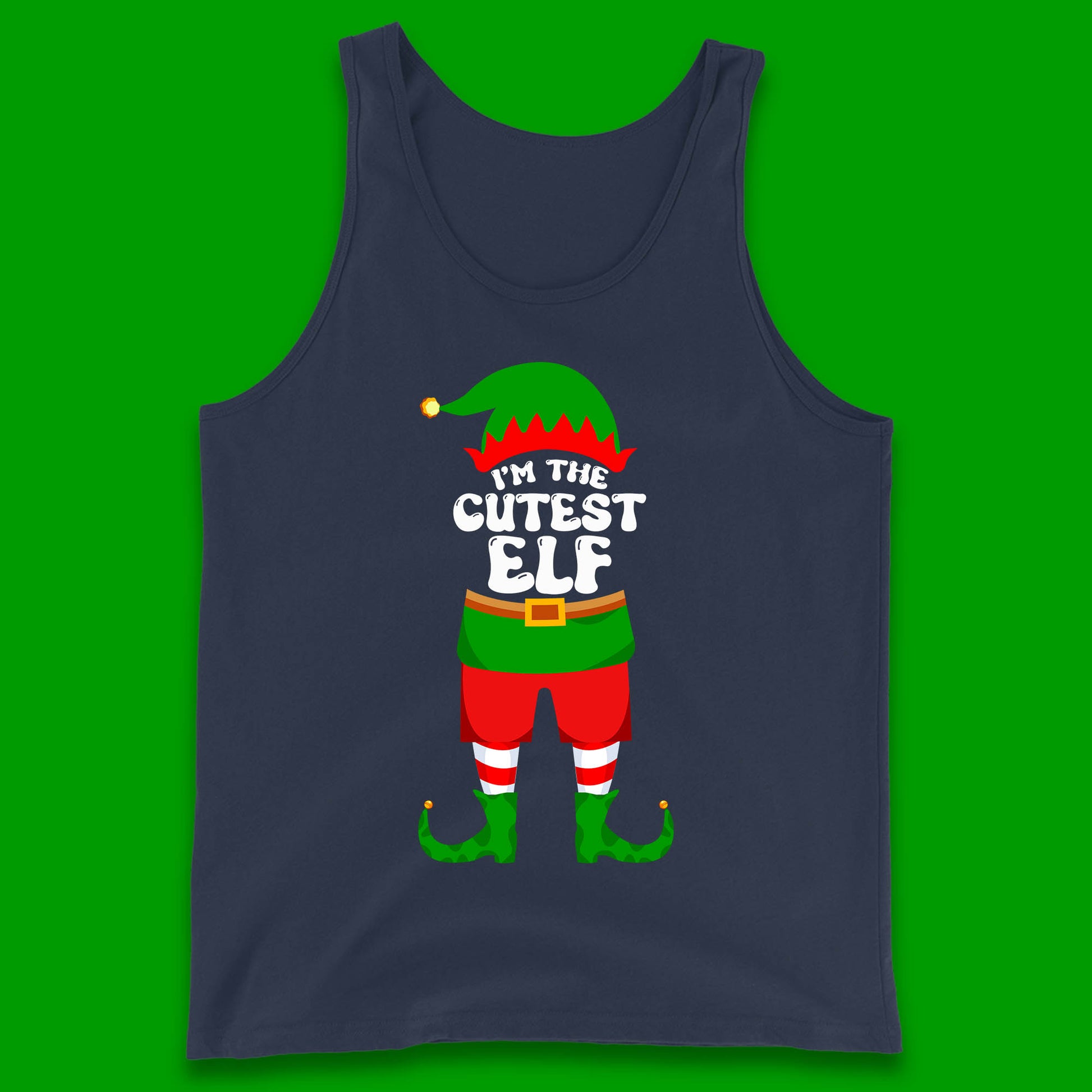 im the cutest elf christmas tank top