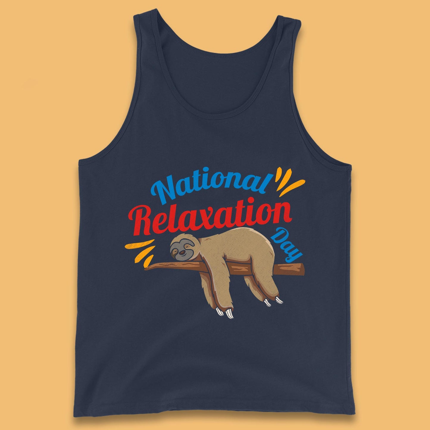 National Relaxation Day Sleeping Sloth Funny Sloth Nap Lazy Sloth Tank Top