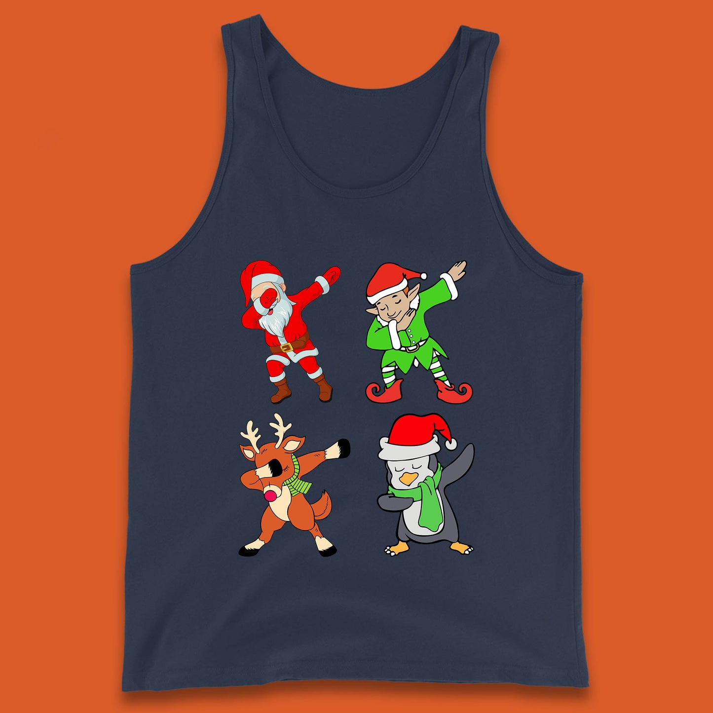 santa claus & friends dabbing tank top
