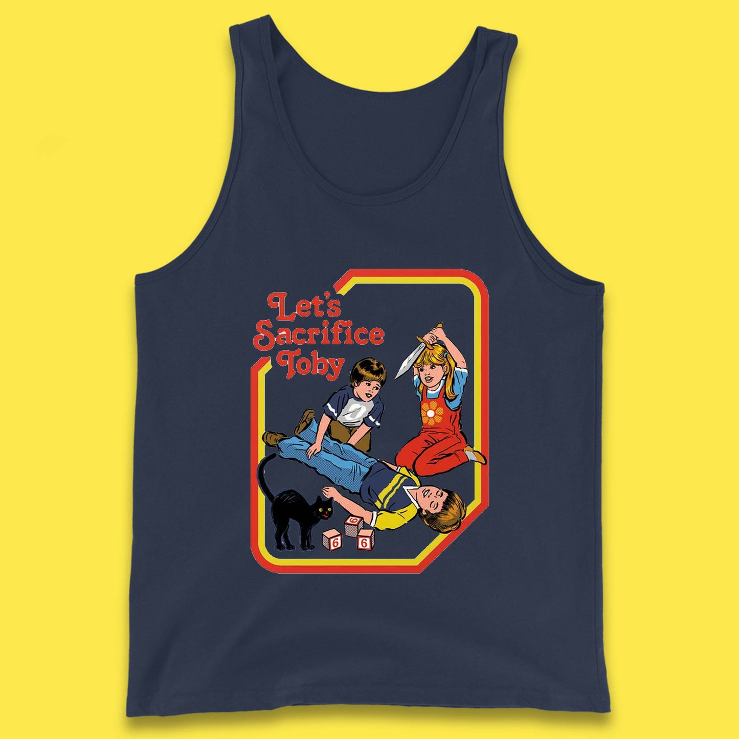 Let's Sacrifice Toby Creepy Incantation Halloween Funny Meme Dark Humor Tank Top