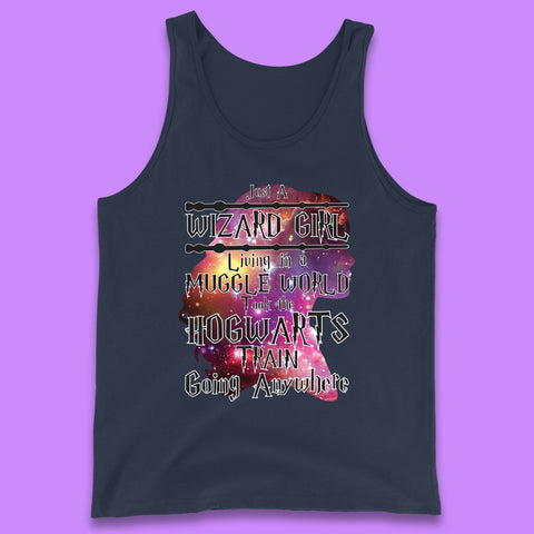 Harry Potter Just A Wizard Girl Living In A Muggle World Took The Hogwarts Train Going Anywhere Tank Top