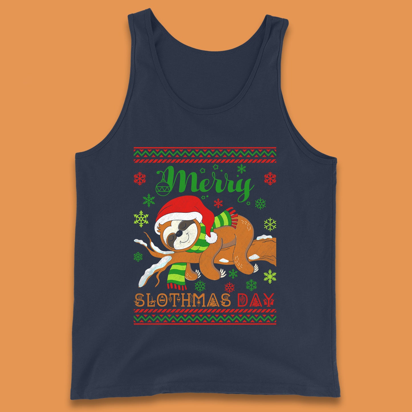 sloth christmas tank top