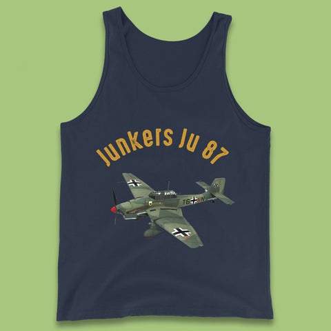 Junkers Ju 87 Or Stuka Dive Bomber And Ground Attack Aircraft Vintage Retro Fighter Jets World War II Remembrance Day Royal Air Force Tank Top