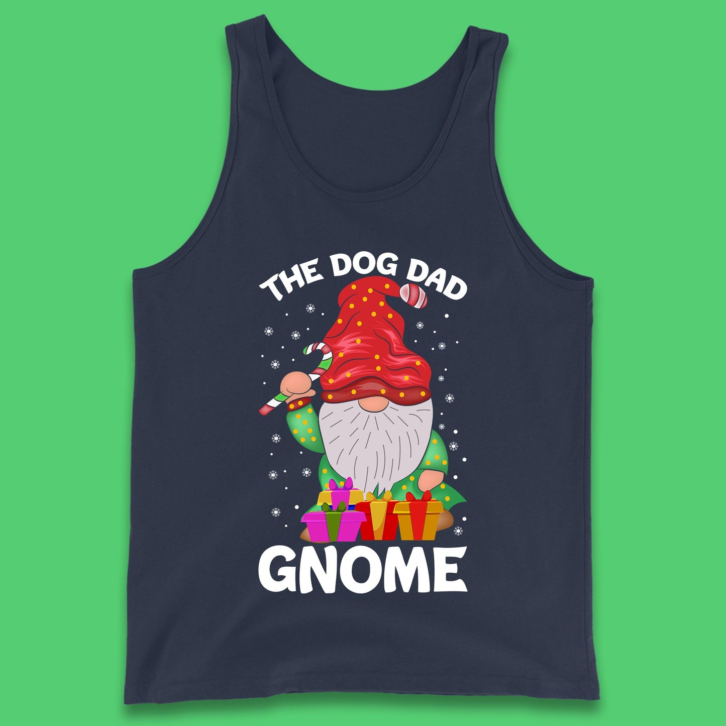 the dog dad gnome christmas tank top