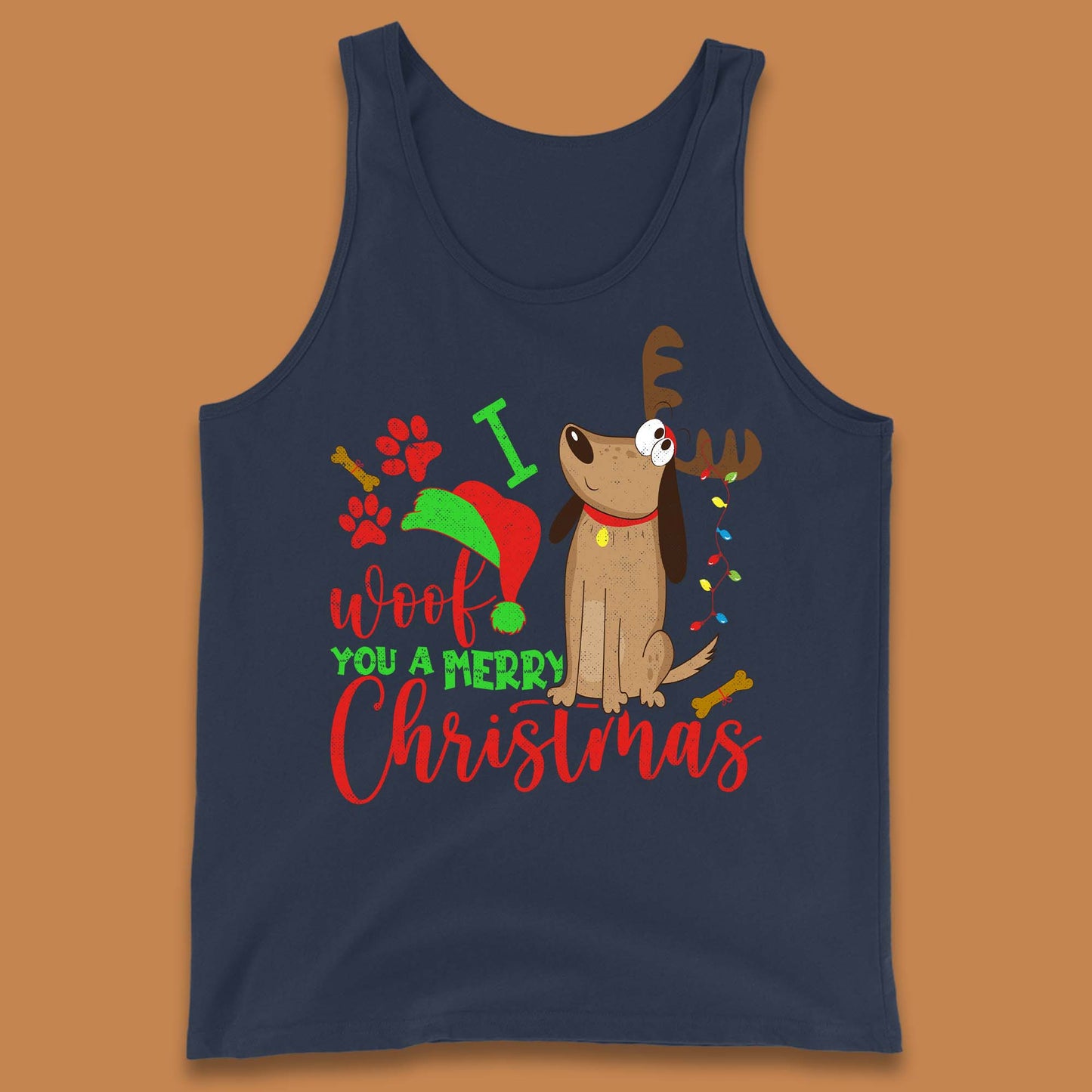 I Woof You A Merry Christmas Tank Top