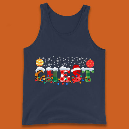 chest and nuts christmas snow winter tank top