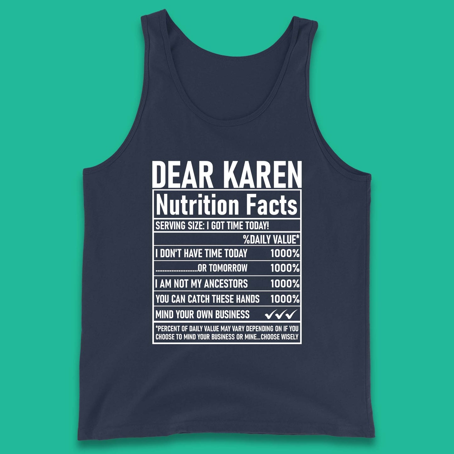 Dear Karen Nutrition Facts Tank Top