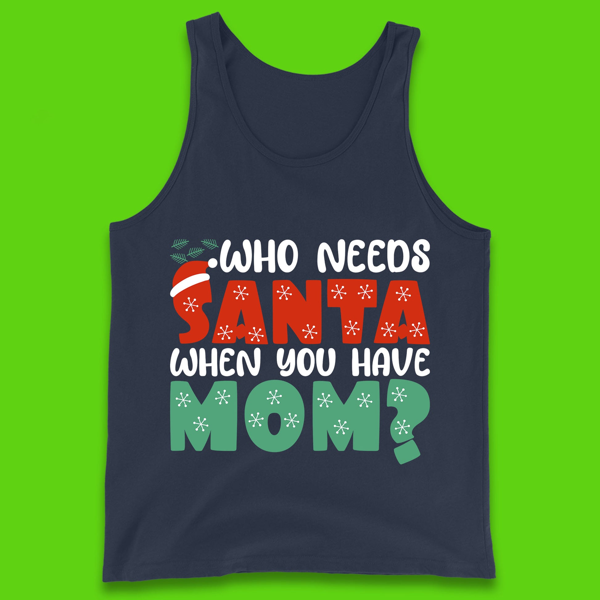 santa mom christmas tank top