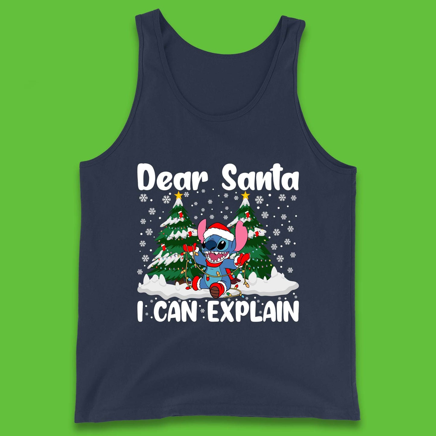 Santa Stitch Christmas Tank Top