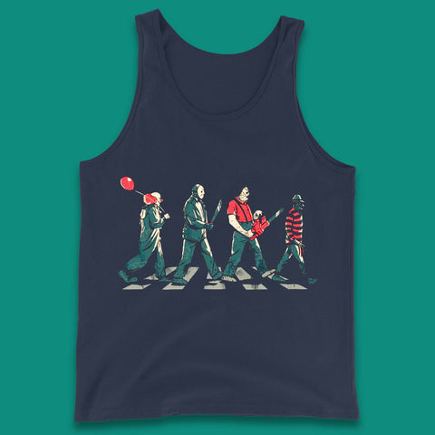 Halloween Friends Horror Movie Characters The Beatles Walk Abbey Road Killer Squad Tank Top