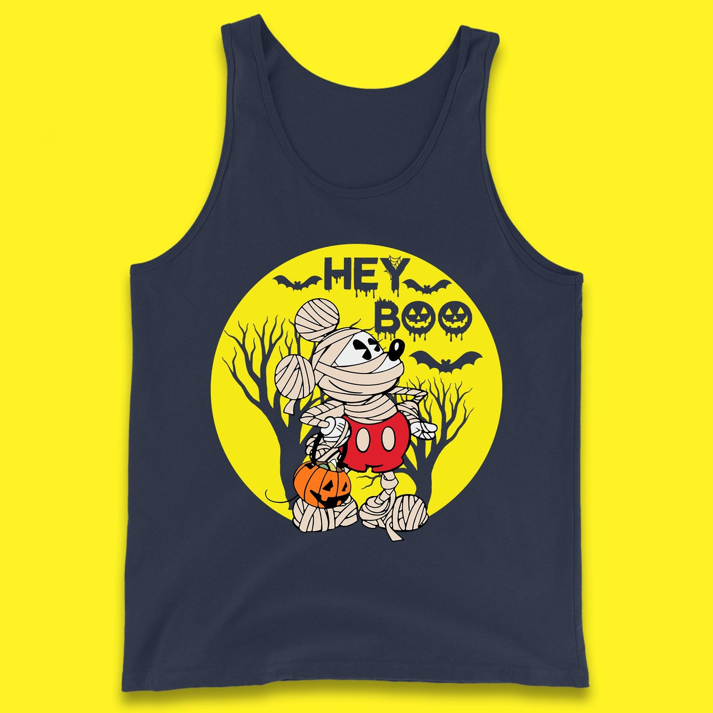 Hey Boo Disney Halloween Mickey Mouse Mummy Trick Or Treat Spooky Vibes Tank Top