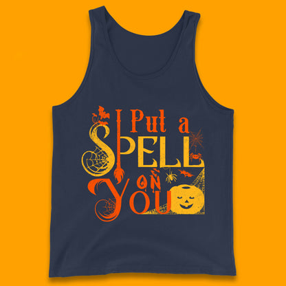 I Put a Spell on You Witch Broom Horror Spooky Scary Halloween Costume Tank Top
