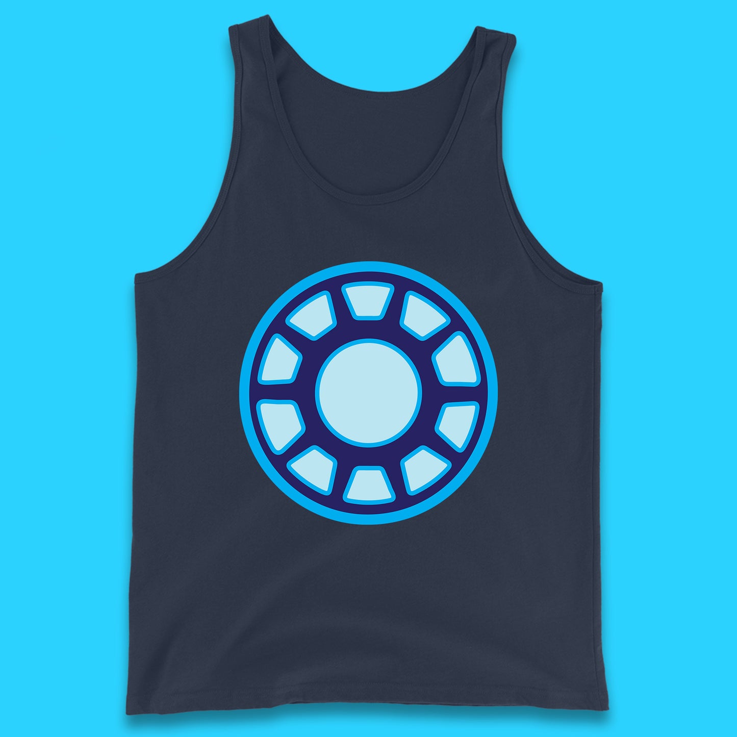 Iron Man Logo Superhero Iron Man ARC Reactor Hook Loop Tactics Morale Tony Stark Avengers Movie Tank Top