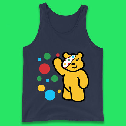 Spotty Pudsey Bear Hand Waving Dotty Spot Fundraising Children In Need Spotty Bear Spotty Day Tank Top