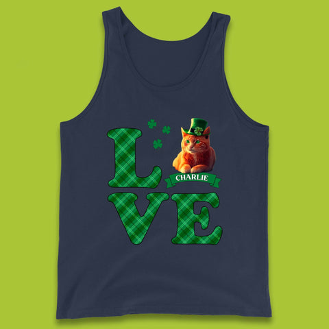 Personalised Love St. Patrick's Cat Tank Top