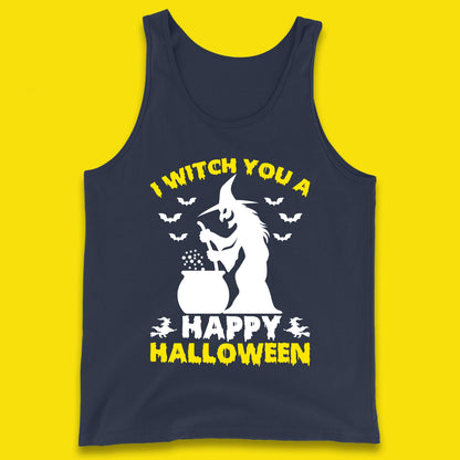 I Witch You A Happy Halloween Cauldron Potion Witch Horror Scary Spooky Season Tank Top