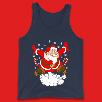 farting santa claus christmas tank top