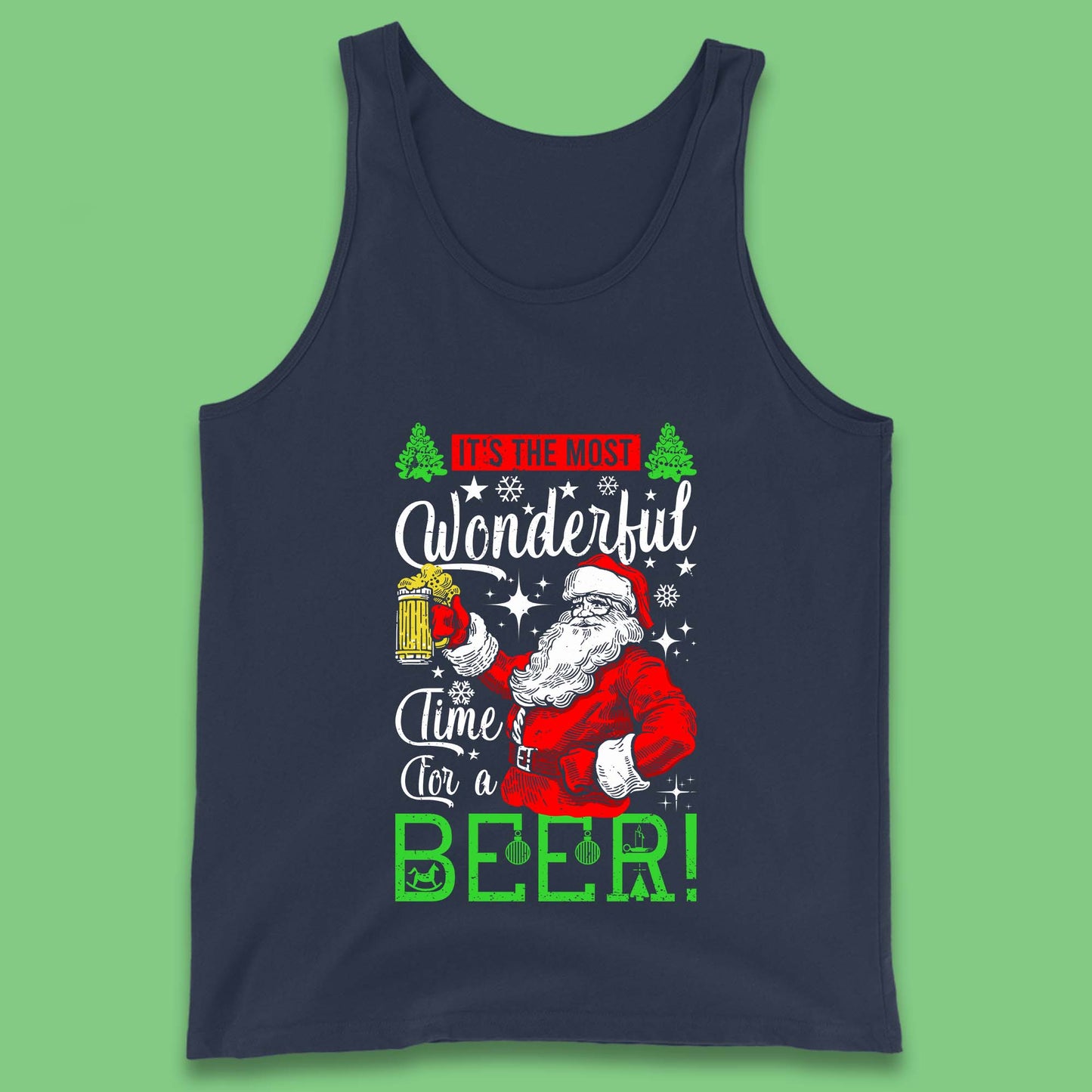 christmas santa bear tank top