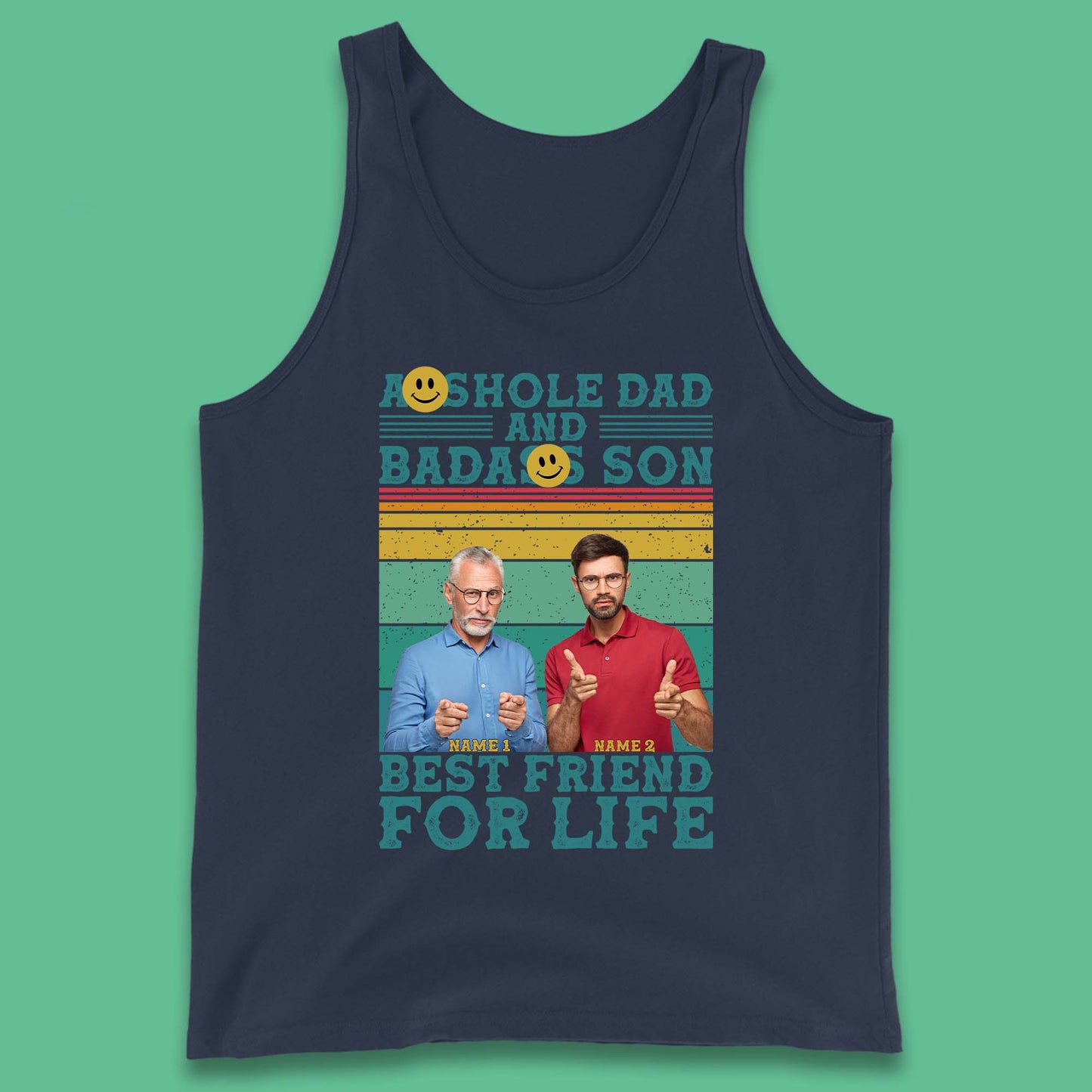 Personalised Asshole Dad And Badass Son Tank Top
