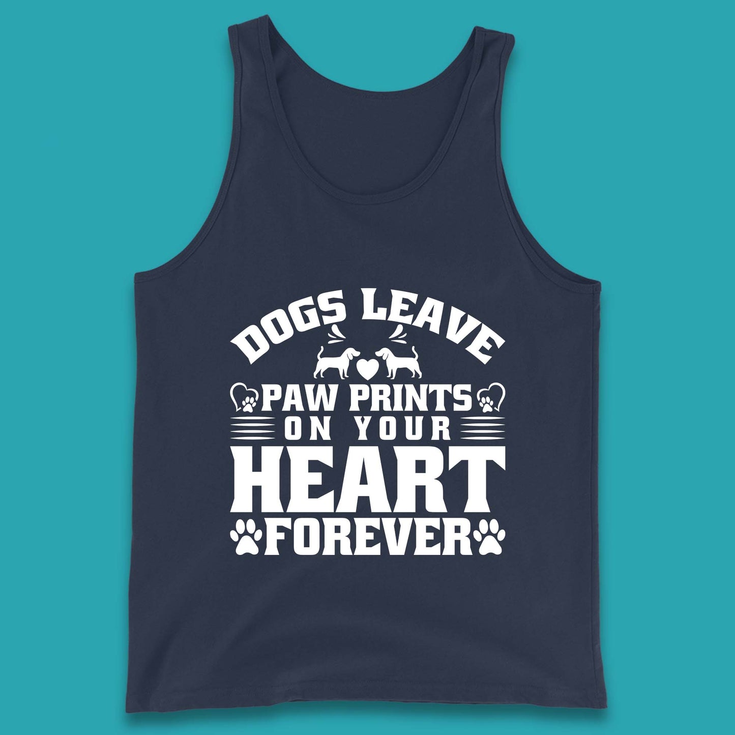 Dogs Leave Paw Print On Your Heart Forever Dog Paw Lovers Tank Top