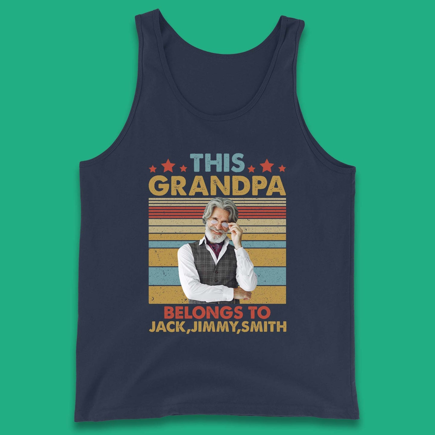 Personalised This Grandpa Belongs To Tank Top