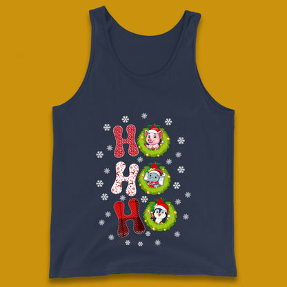 ho ho ho christmas animals tank top