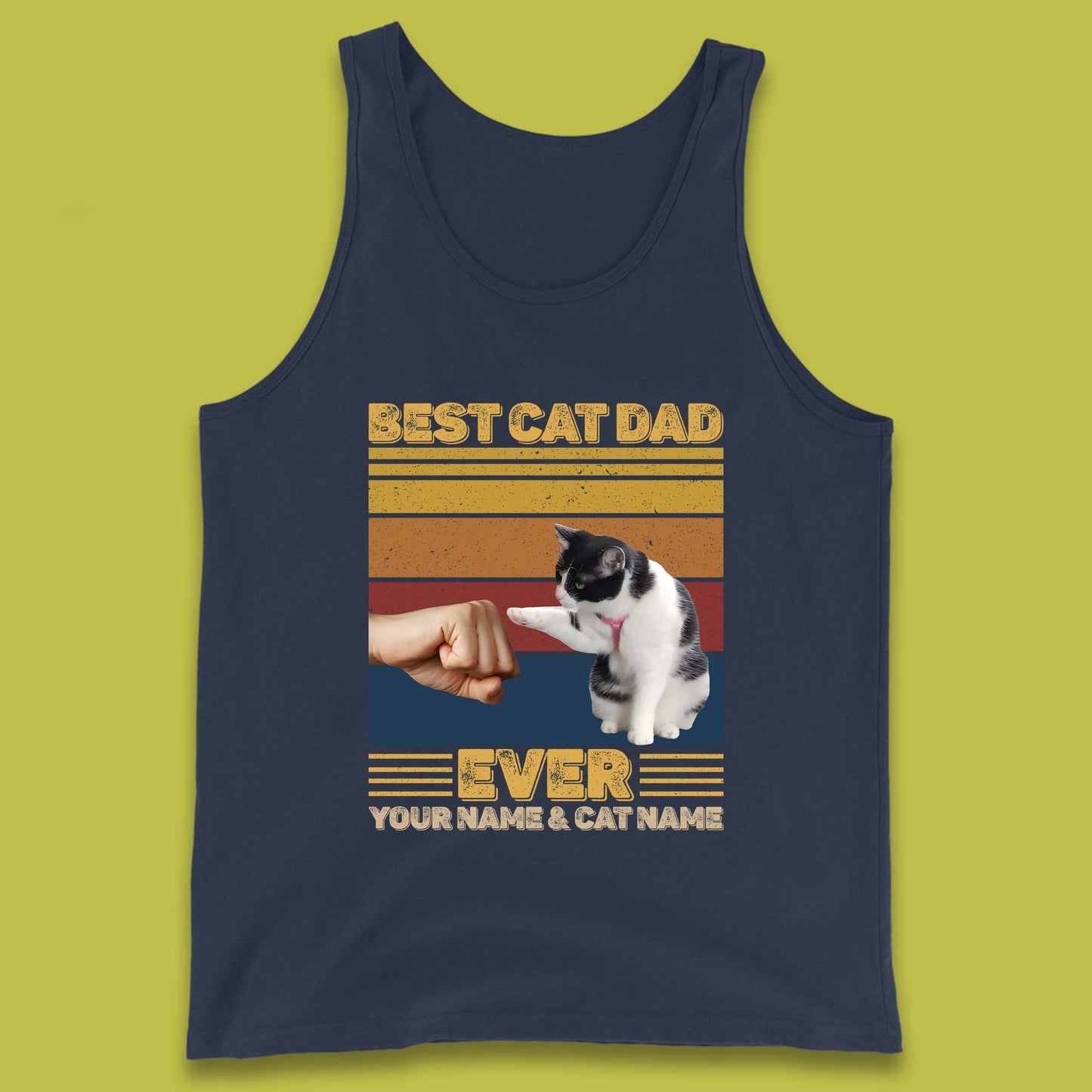 Personalised Best Cat Dad Ever Tank Top