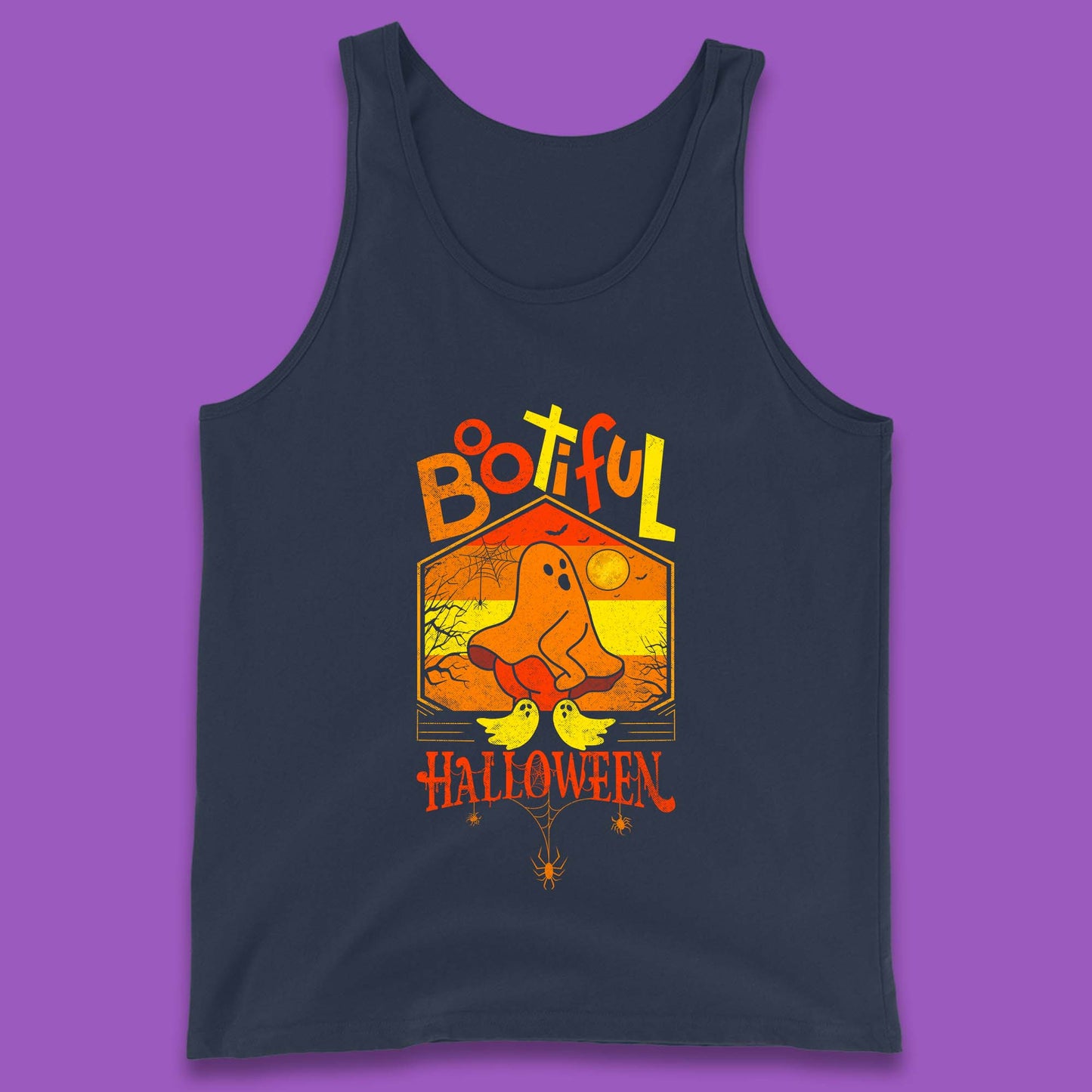Bootiful Halloween Funny Ghost Big Butt Thick Halloween Ghost Booty Funny Humor Offensive Tank Top