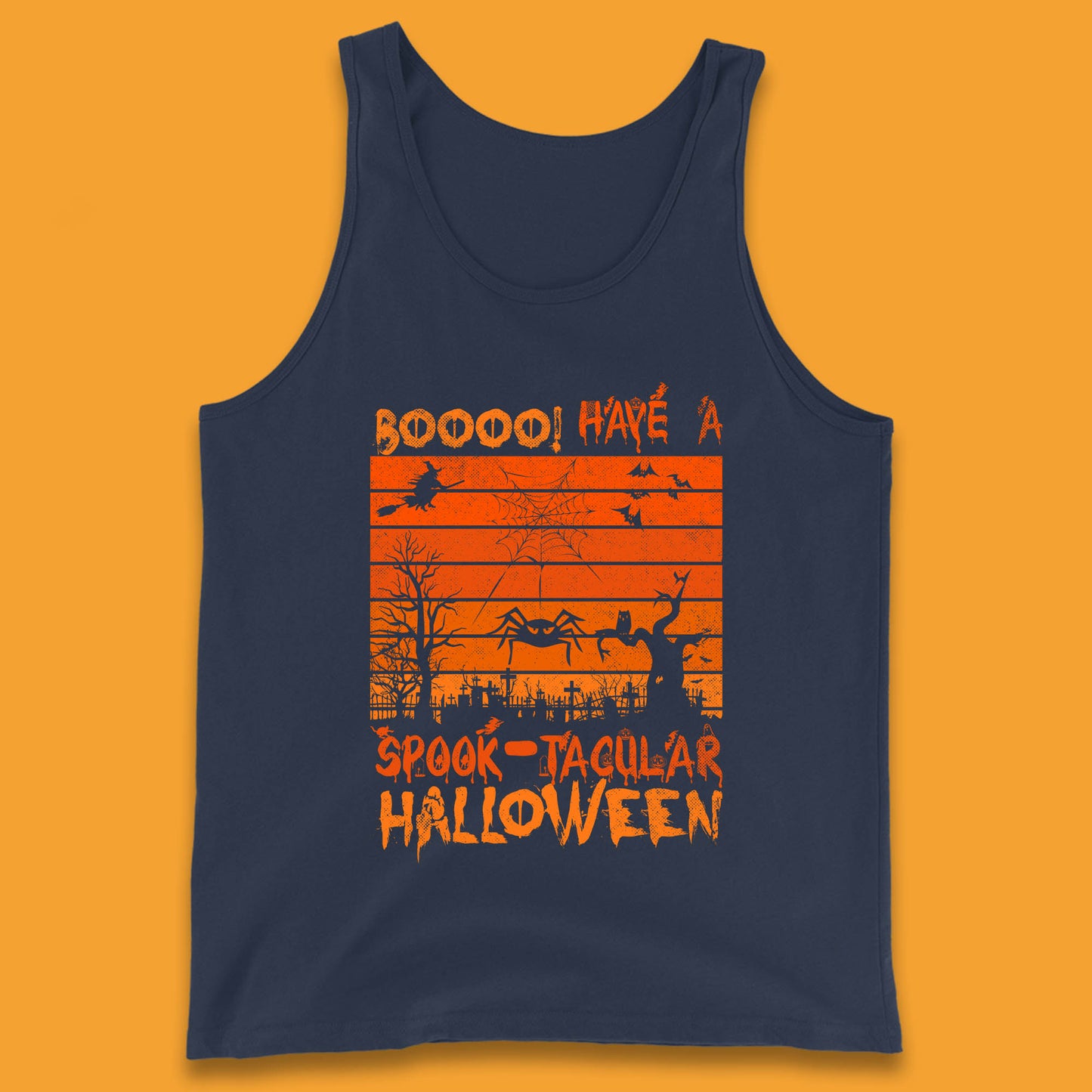 Booo Have A Spook Tacular Halloween Graveyards With Dead Tree Horror Scary Tank Top